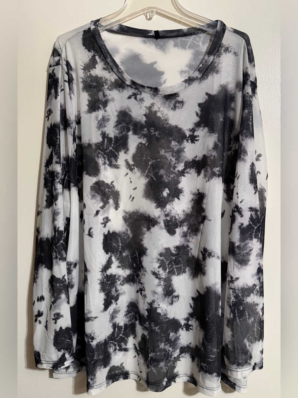 Black & White Cow Print mesh top